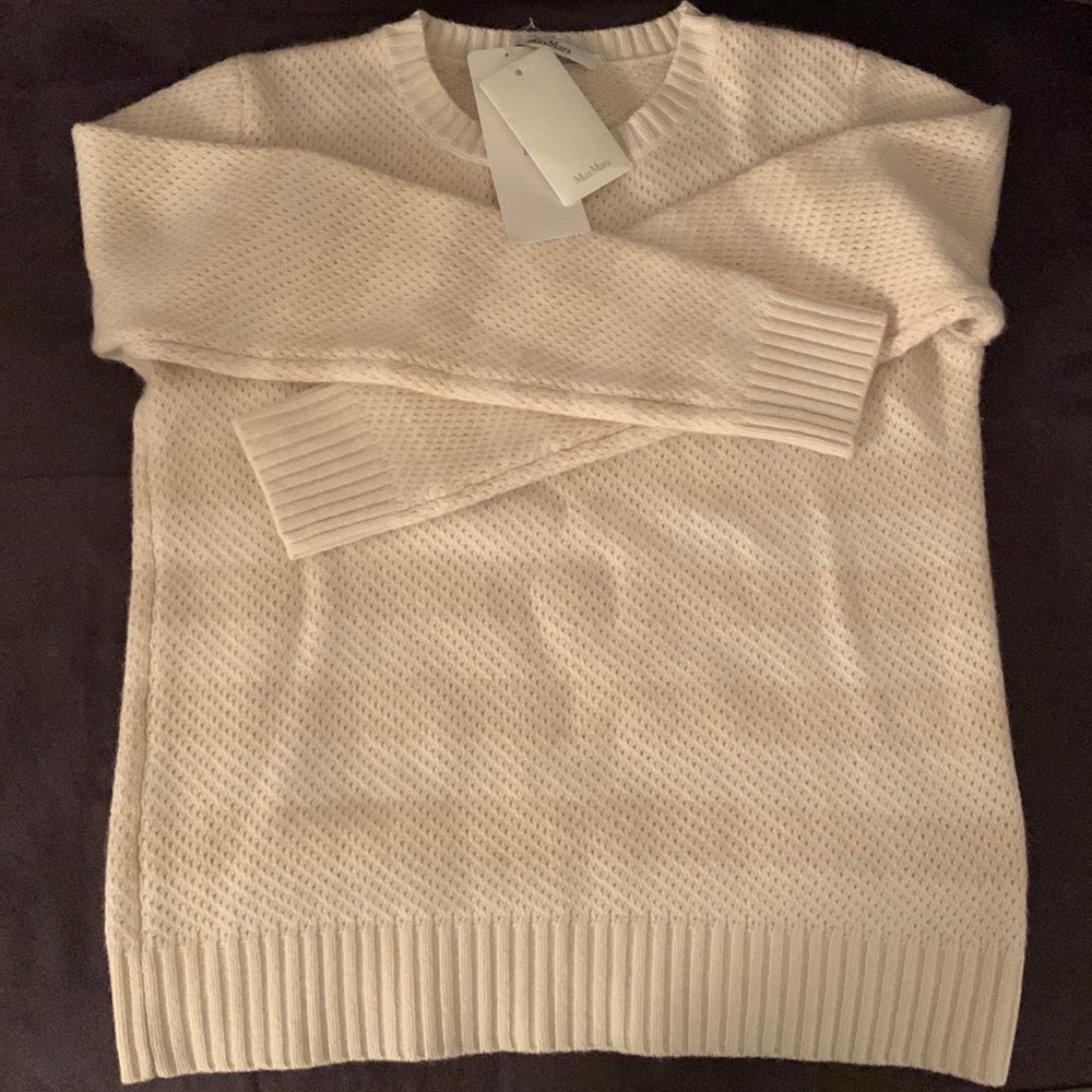 MAXMARA light pink and white stripe knitted sweater
